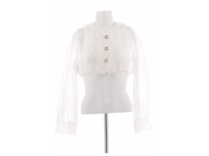 Miu Miu Crop Top Bluse aus weißer Seide