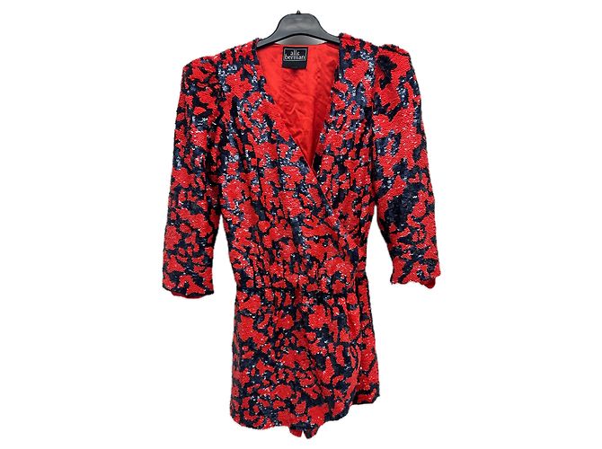 Autre Marque Paillettenkleid rot ALLA BERMAN XS