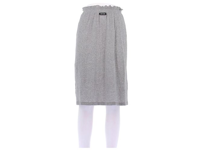 Falda Miu Miu de algodón gris M