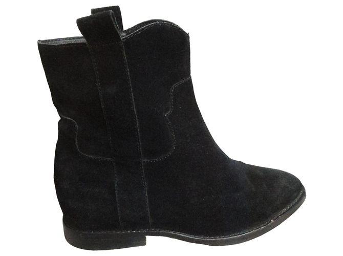 Ash Black Suede Ankle Boots