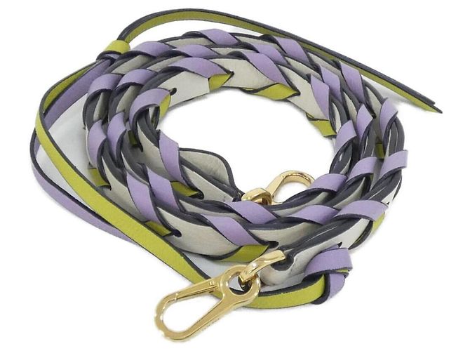 Pulseira de couro Loewe C073S49X02 Branco Dourado Roxo