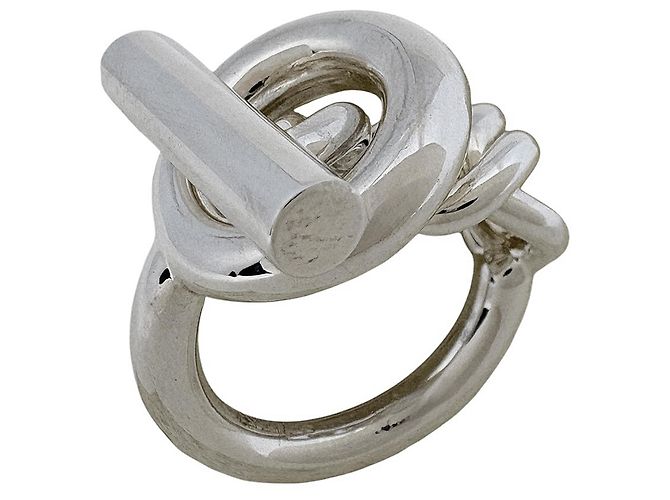 Ring Hermès Anello Croisette MM Hermes Argento