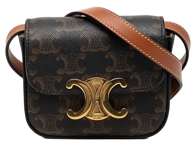 Céline Borsa a tracolla mini Claude Triomphe Celine Marrone Nero 