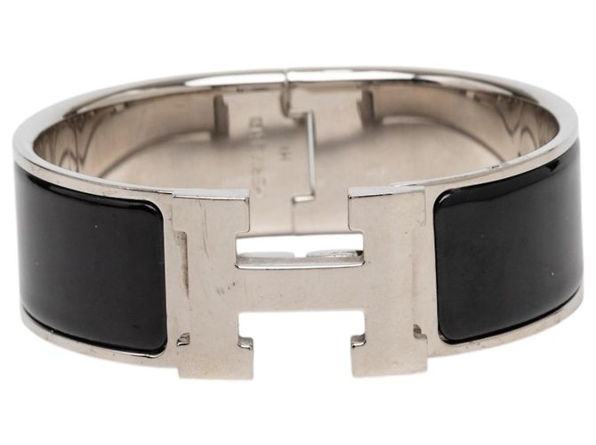 Bracciale Hermès Black Wide Enamel Clic Clac H PM Nero