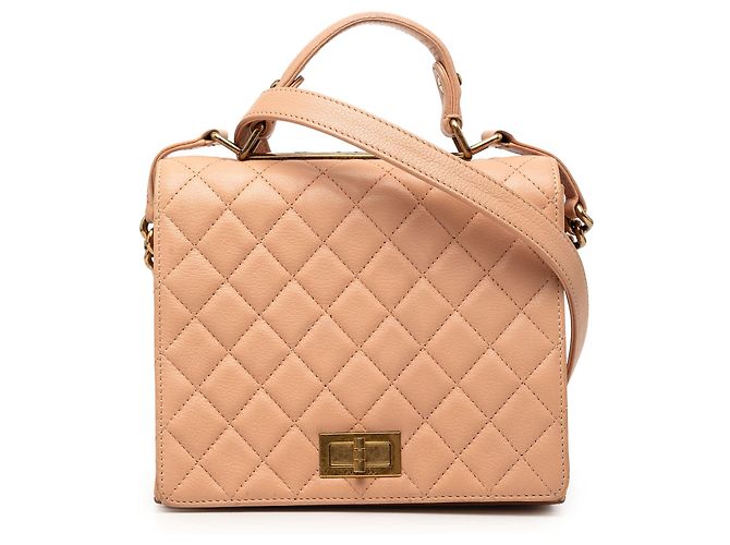 Chanel Beige Large Quilted Goatskin Reissue 2.55 Rita Top Handle Flap