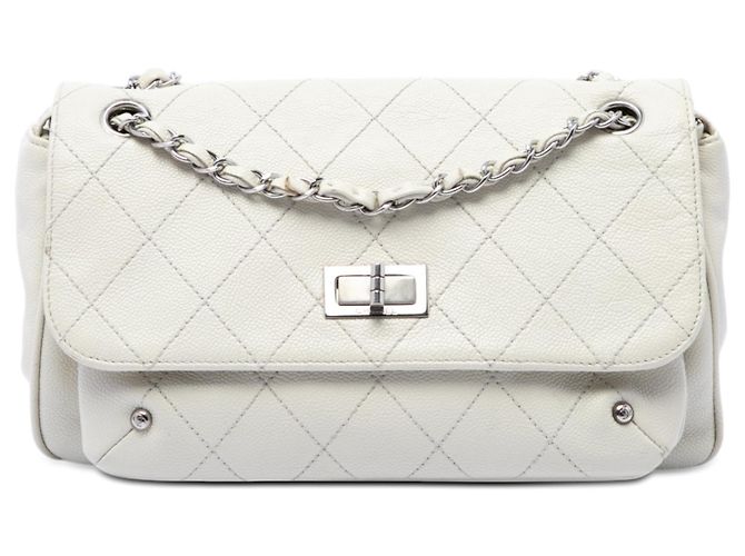 Chanel White Quilted Caviar Reissue 2.55 Pocket Flap