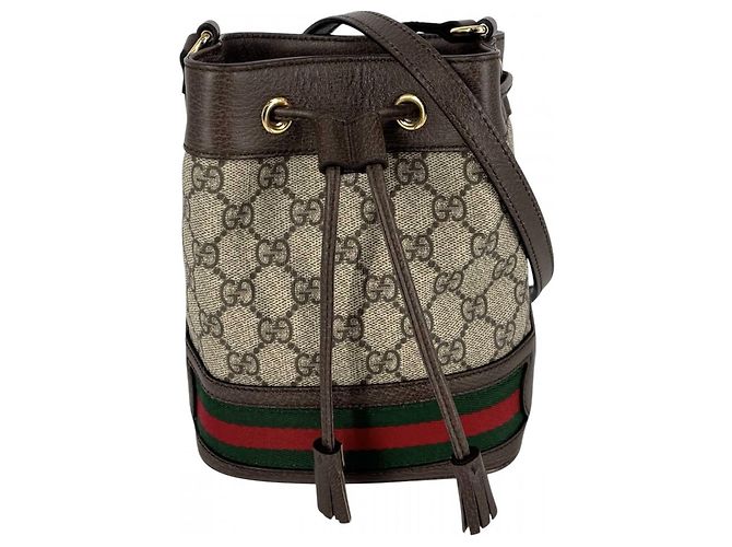 Bolso bucket mini Ophidia Gucci Beige 