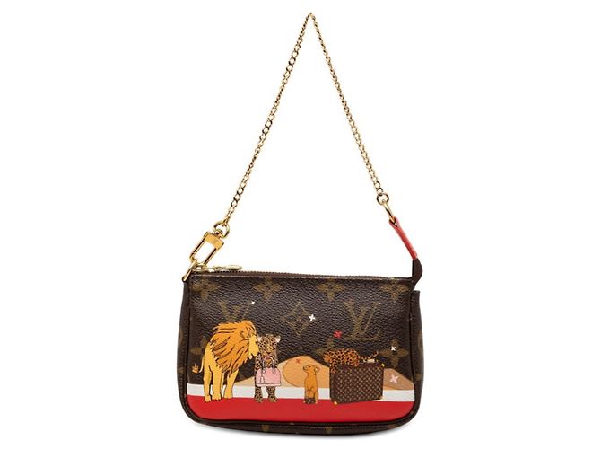 Pochette Accessoire avec Chaîne Monogram Louis Vuitton Marron Rouge