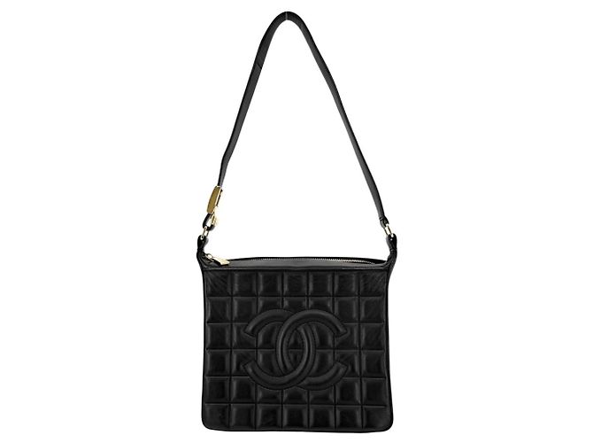 Borsa a tracolla Chanel in agnello nero