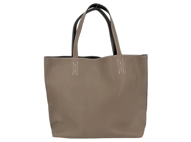 Hermès Sac cabas réversible Hermes Double Sens 45 Marron