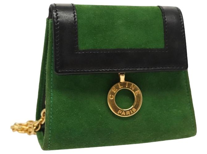 Céline Celine Circle Logo Suede Verde