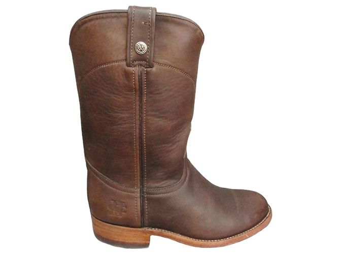 Autre Marque Marlboro Classics Botas Western de couro marrom