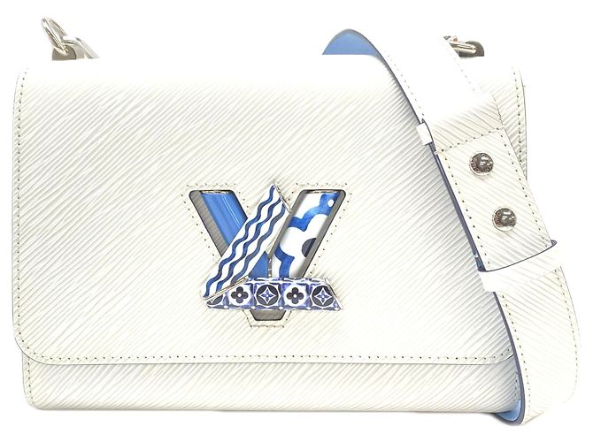 Bolsa de ombro Louis Vuitton Epi Twist MM Branco Azul