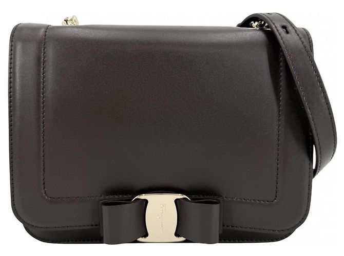 Borsa a tracolla in pelle marrone Salvatore Ferragamo