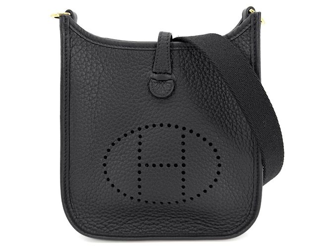 Hermès Borsa a tracolla Hermes Evelyne TPM in pelle nera Nero
