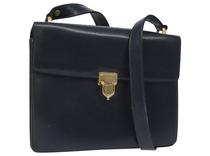 Céline Celine Pelle Vintage Blu navy 