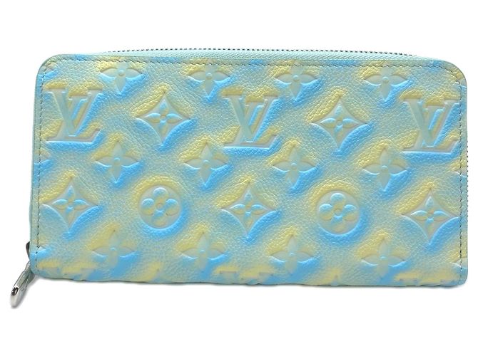 Carteira Zippy Monogram Empreinte Louis Vuitton Azul Amarelo
