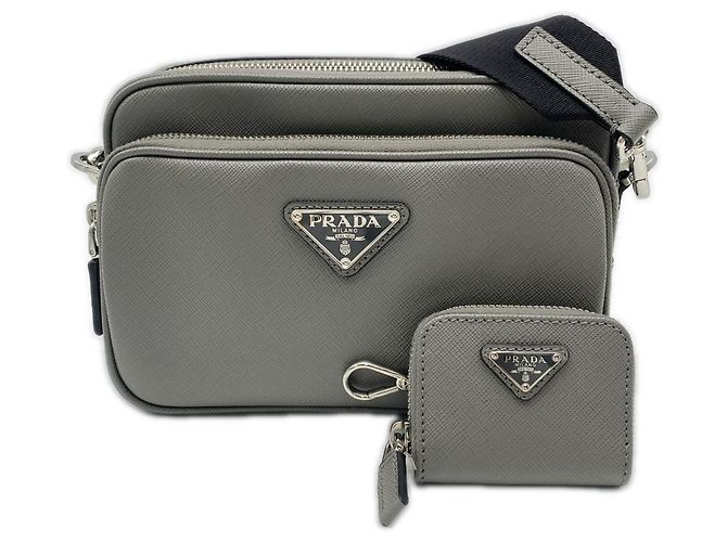 Borsa a tracolla in pelle Saffiano Prada Marrone