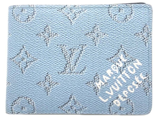 Louis Vuitton Monogram Heritage Canvas Bi-fold Wallet Blue