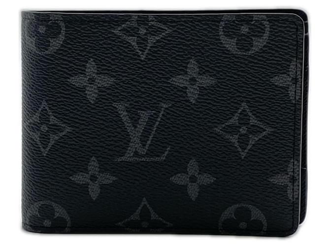Louis Vuitton Monogram Eclipse Portefeuille Slender Bi-fold Wallet Brown Black