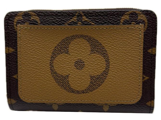 Louis Vuitton Monogram Reverse Bi-fold Wallet Brown Beige