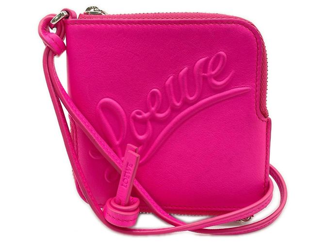 Monedero de piel de becerro Soft Grain Loewe Rosa