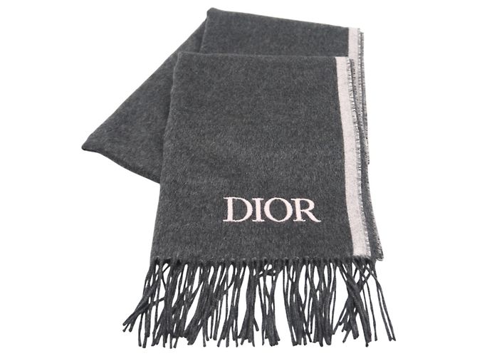 Cachecol/Stole de seda de dupla face Christian Dior Marrom Rosa