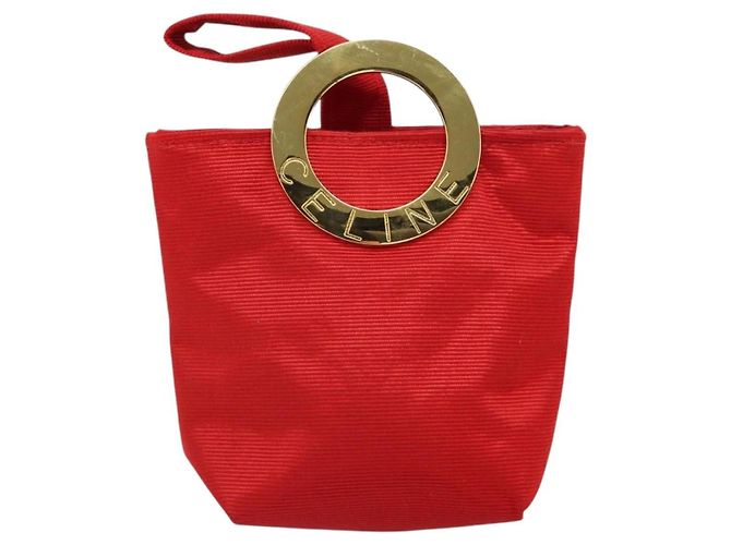 Céline Celine Circle Logo Nylon Rosso 