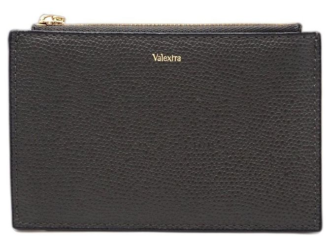 Valextra Khaki Leather Business Card Case