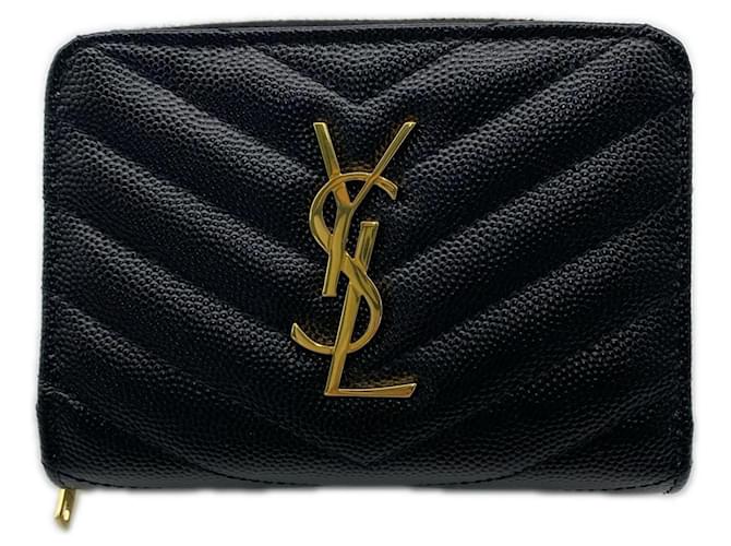 Portefeuille deux volets Yves Saint Laurent Noir 
