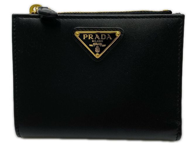 Prada City Calf Triangle Wallet Nero Black