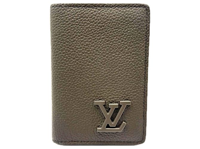 Organizer Tarjetero de piel de vaca caqui Louis Vuitton