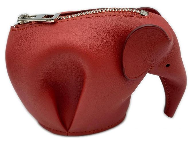 Pochette Elephant en cuir Loewe rouge