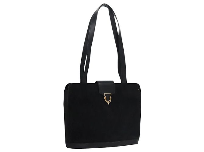 Céline Celine Vintage Suede Noir