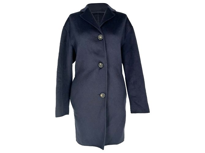 Casaco de abotoamento simples Mansur Gavriel em cashmere azul marinho