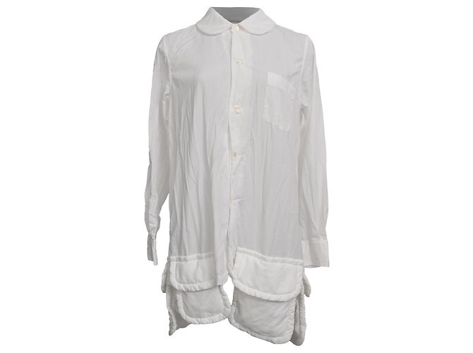 Comme Des Garcons  Comme Des Garçons Multi-Pocket Shirt in White Polyester Cream