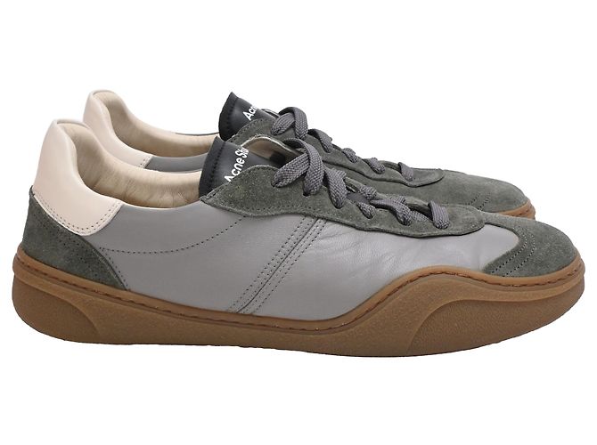 Sneakers basse Bars di Acne Studios in pelle e scamosciato grigio