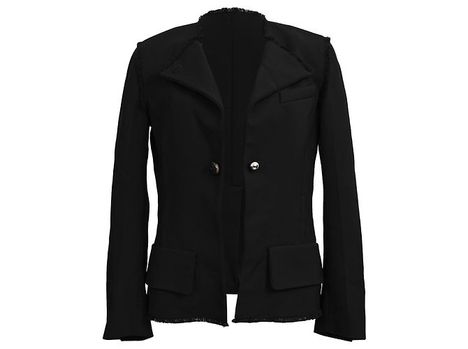 Proenza Schouler Chain-Buttoned Blazer in Black Viscose Grey