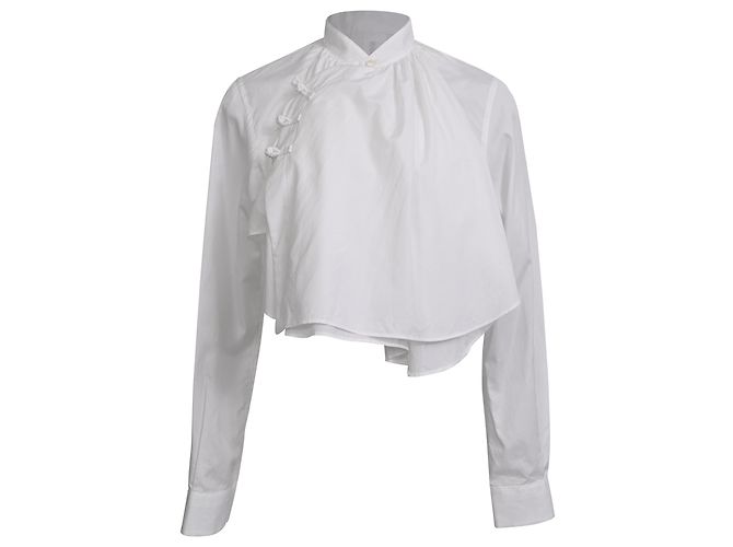 Comme Des Garcons Camisa corta de cuello mandarín Comme Des Garçons en algodón blanco