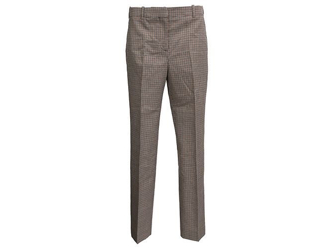 Givenchy Karo-Tweedhose mit mittlerer Leibhöhe aus brauner Wolle