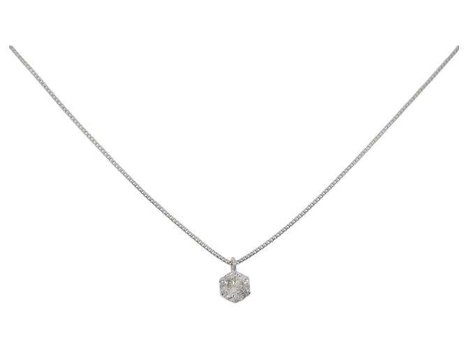 Autre Marque Diamant Halskette Pt900 Pt850 Silber