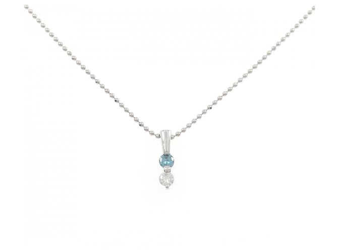 Autre Marque Diamant Halskette PT900 PT850 Silber