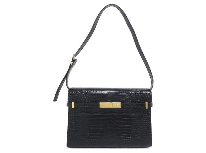Yves Saint Laurent Borsa a tracolla Manhattan in pelle di vitello Saint Laurent Nero