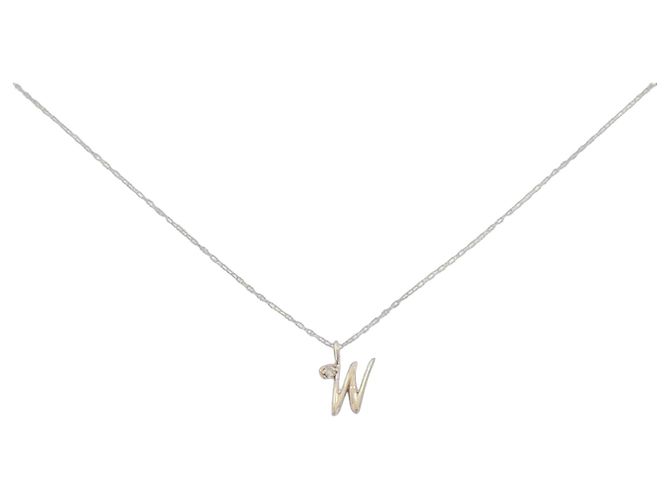Autre Marque K10 Gelbgold-Halskette mit Initialen und Diamant Golden