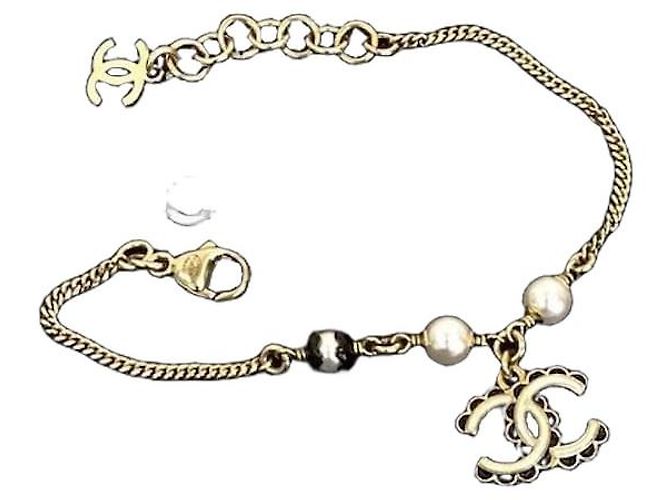 Timeless Chanel Coco Mark Perlenarmband Silber