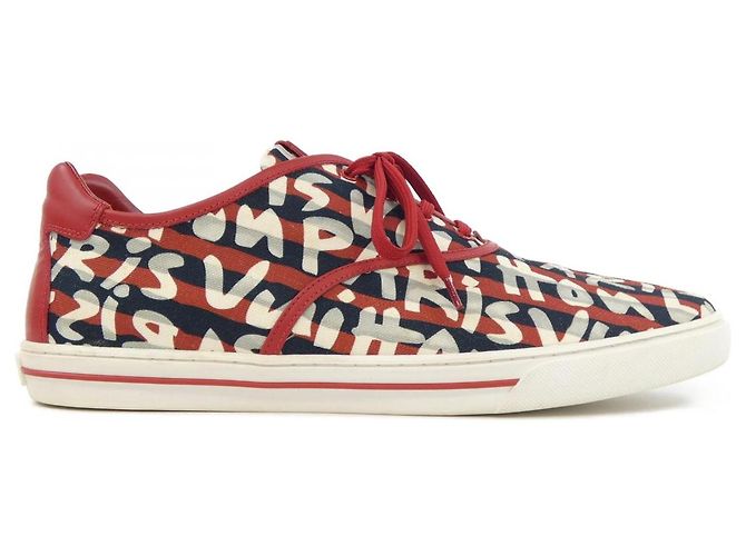 Baskets Louis Vuitton Noir Rouge Beige