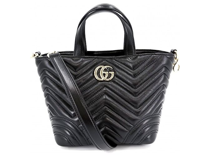 Bolsa de mão acolchoada GG Marmont para mulher Gucci Preto