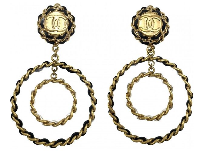Chanel Clip-Ohrringe Schwarz
