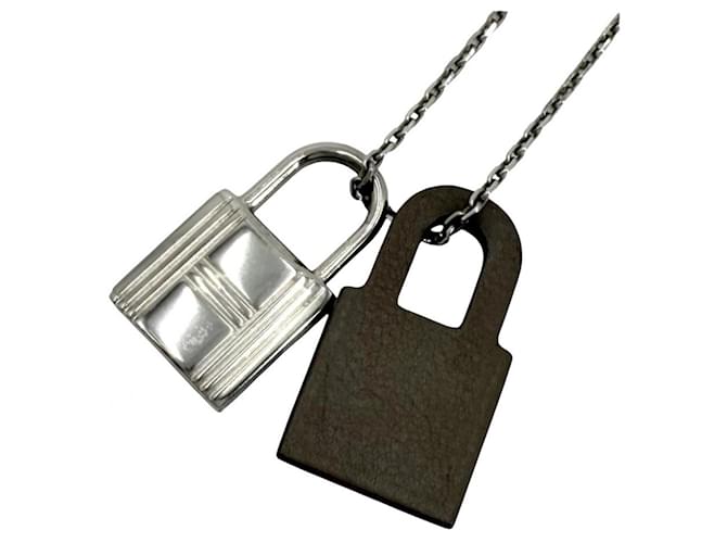 Hermès Hermes O'Kelly PM Necklace for Women Brown Silvery 