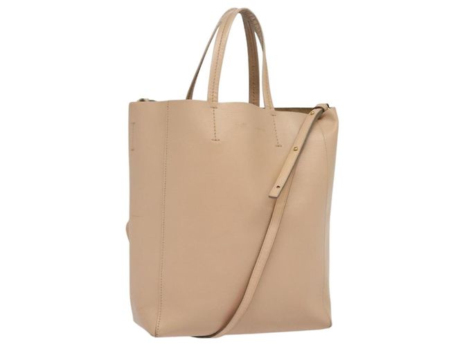 Céline Cabas Vertical Celine em Couro Large Rosa